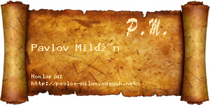 Pavlov Milán névjegykártya