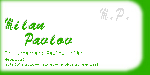 milan pavlov business card