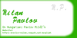 milan pavlov business card